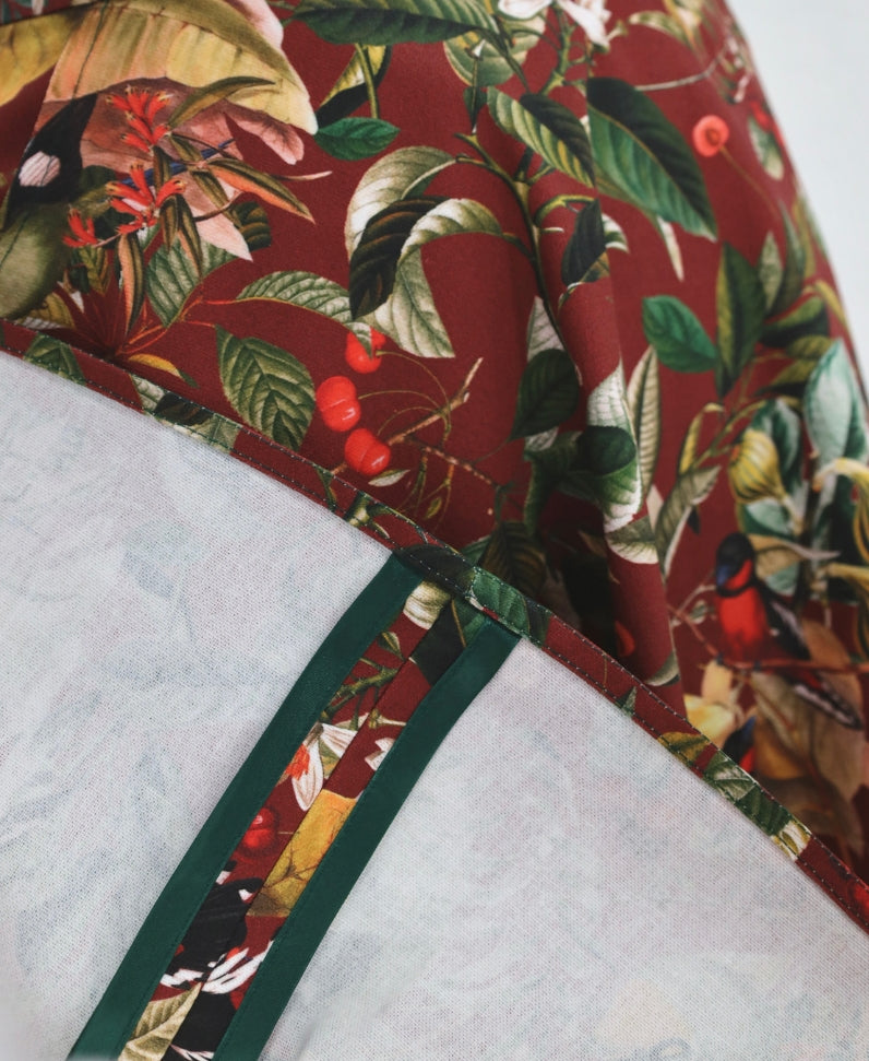 Midi skirt Birds bordeaux