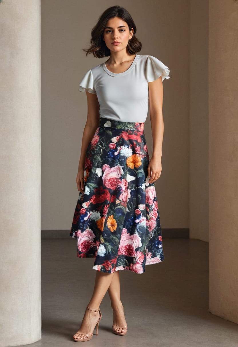 Top with flutter sleeves, white.