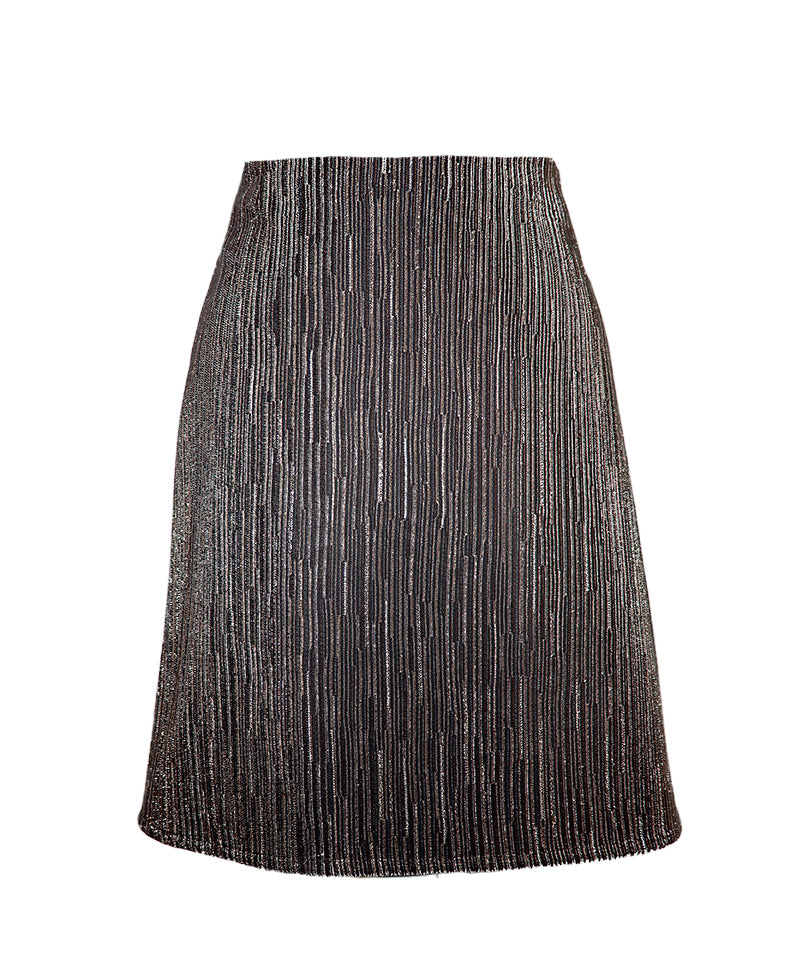 Straight skirt glitter bronze