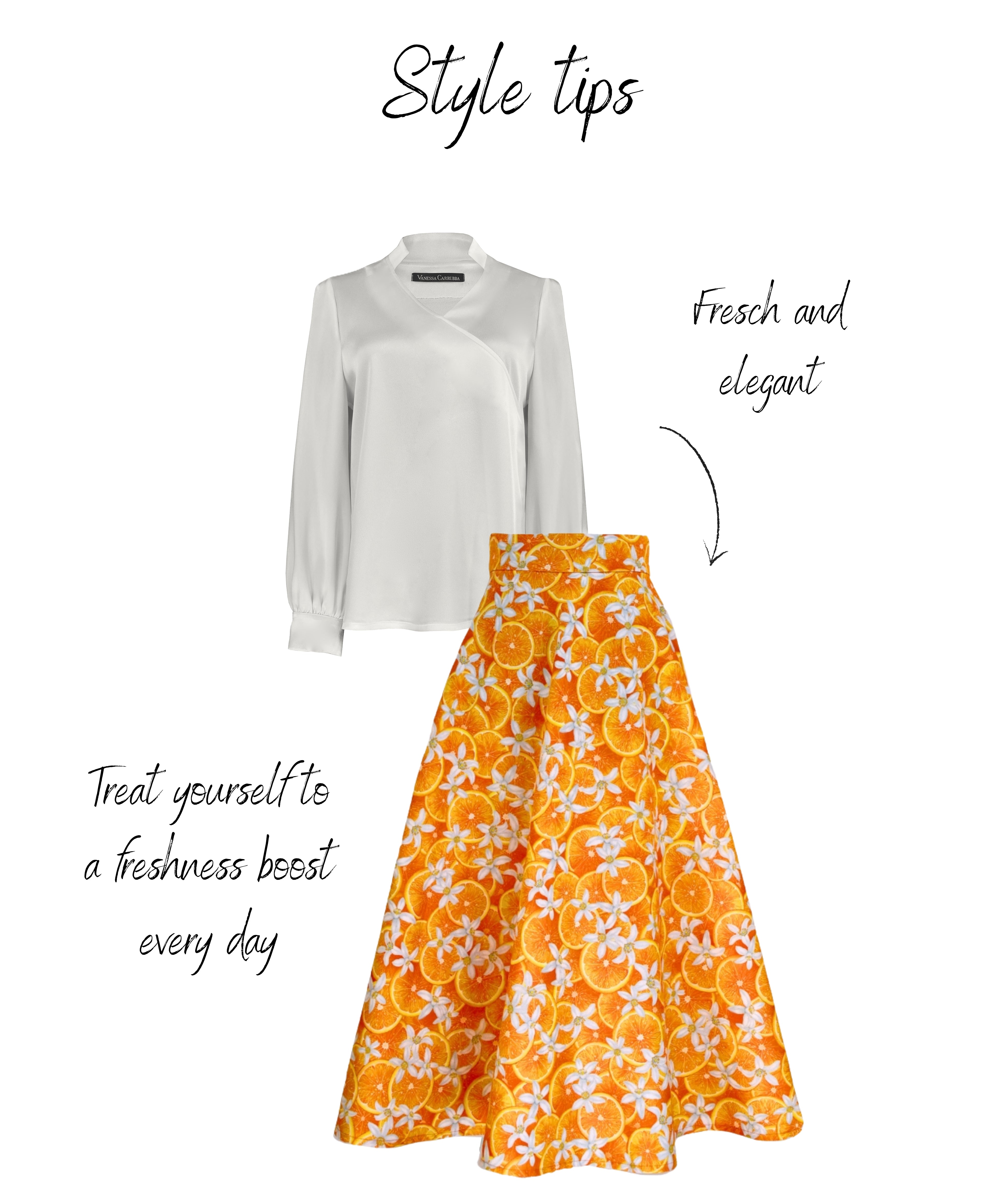 Midi skirt Orange