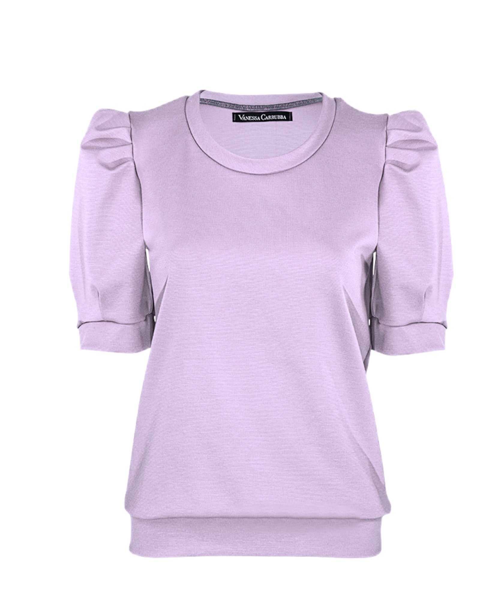 Top with puff sleeves, black.