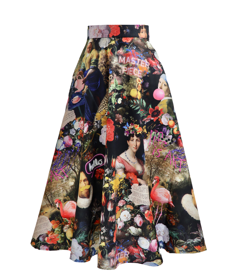 Midi skirt art with pockets