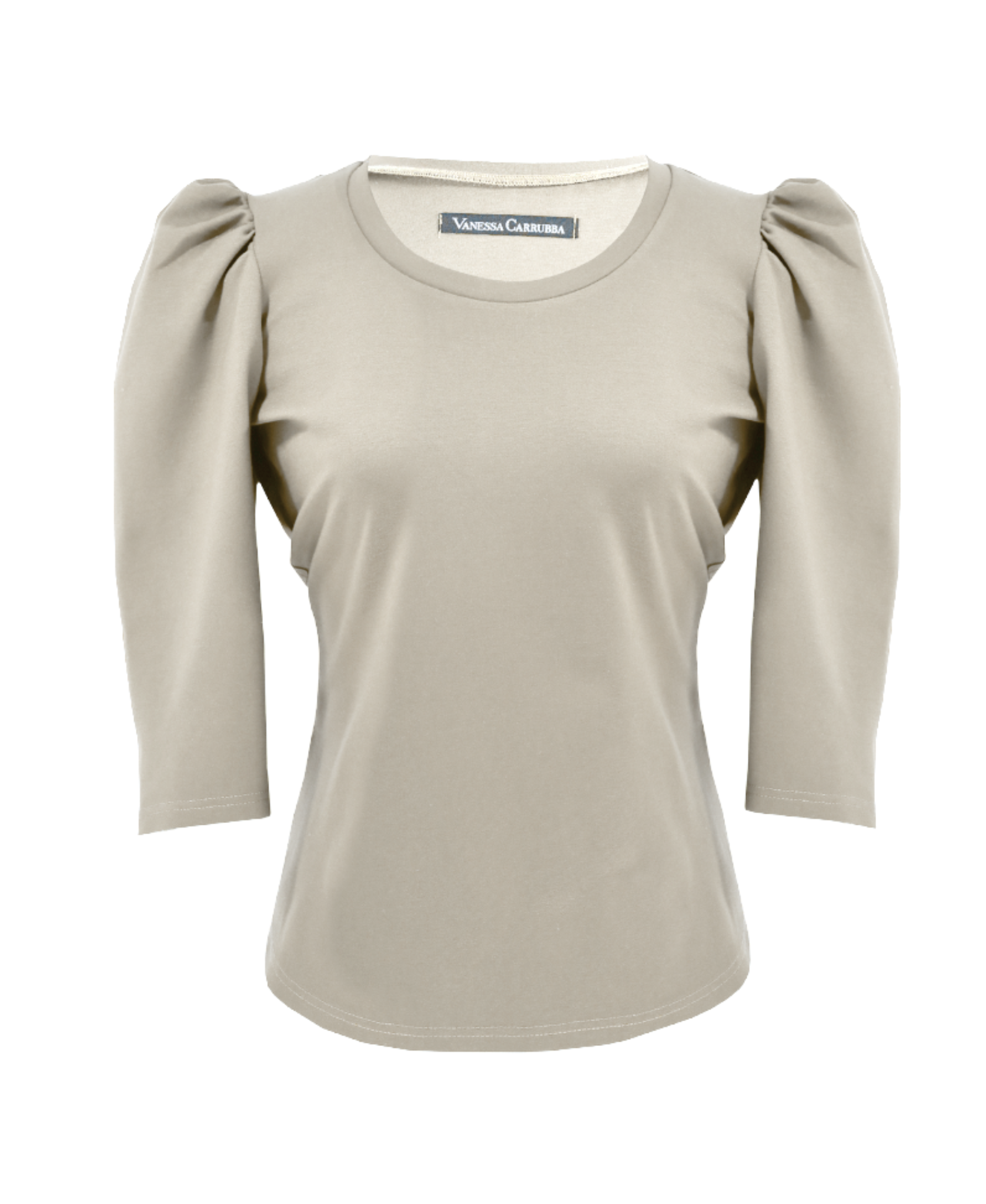Top with 3/4 puff sleeves champagner