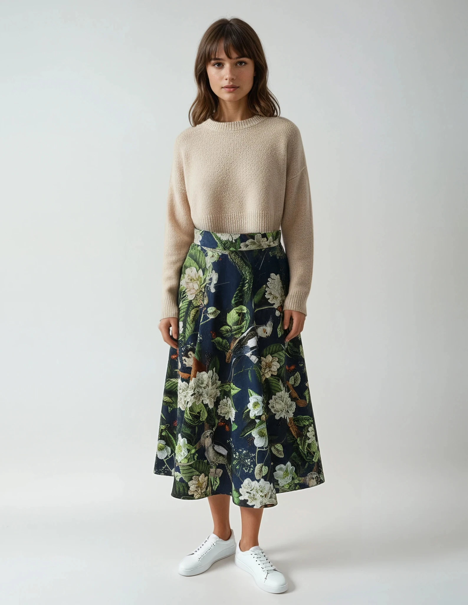 Monkey midi skirt with pockets