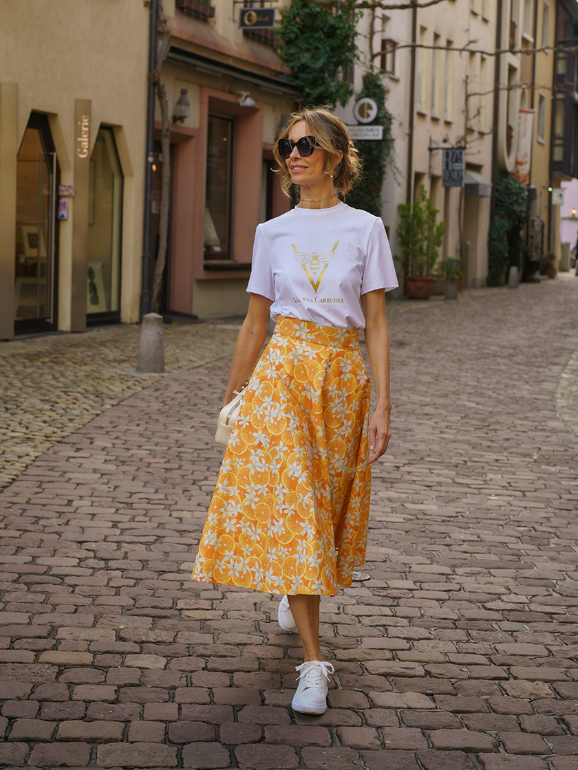 Midi skirt Orange