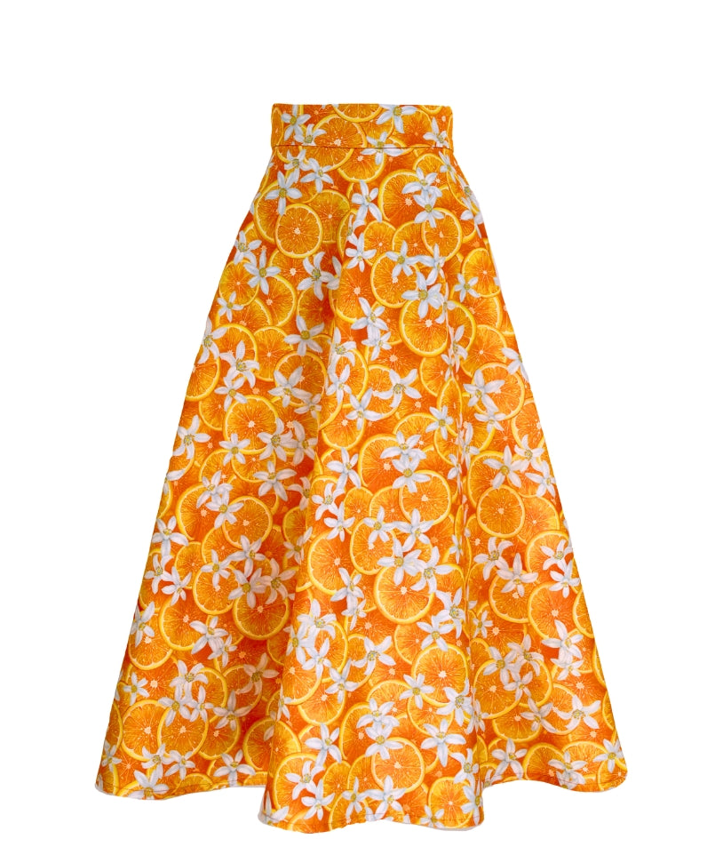 Midi skirt Orange