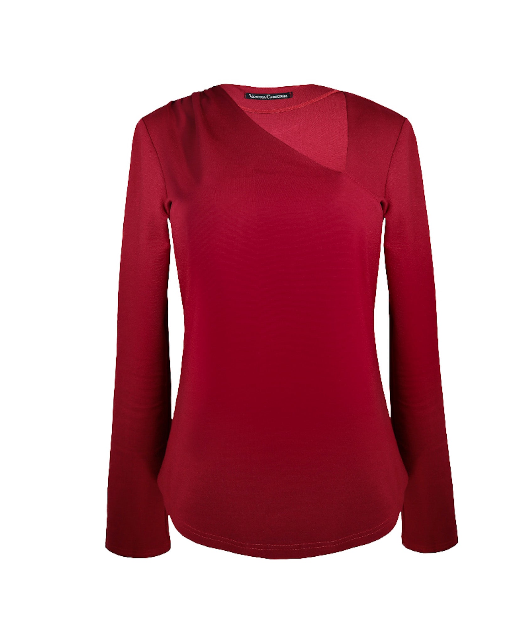 Asymmetrical dark red top