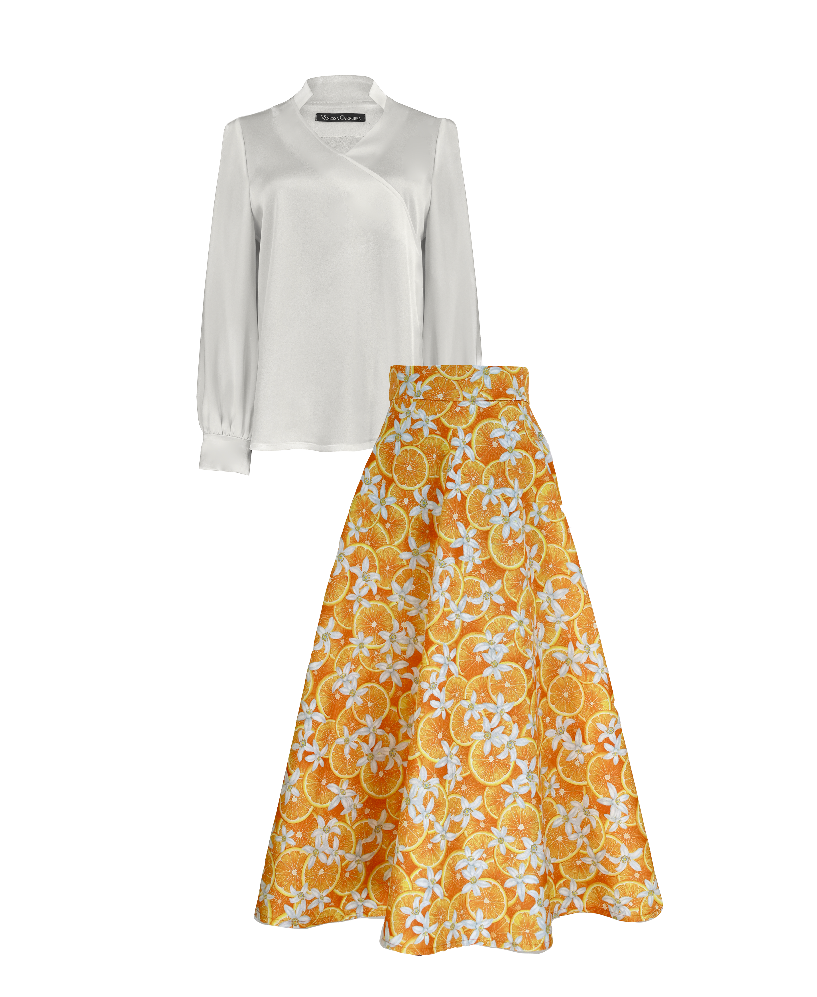 Blusa di raso bianca